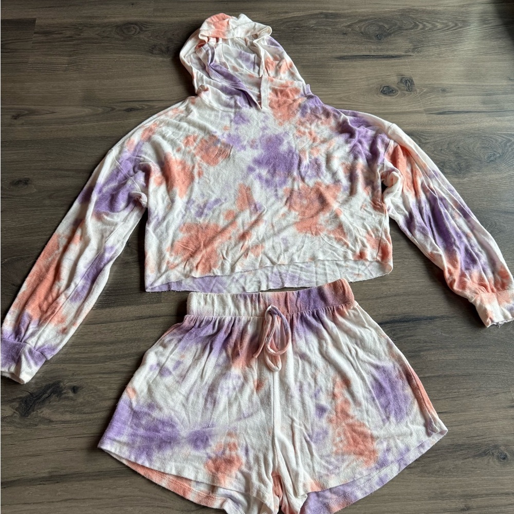 These Three Boutique - Tie Dye Hoodie and Shorts Set